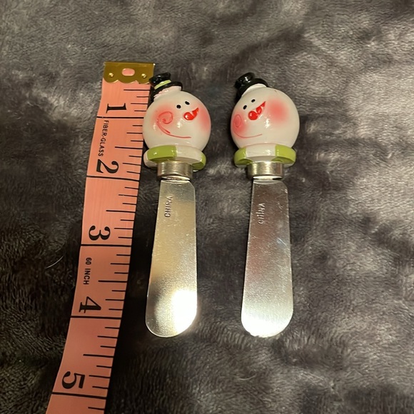 Set of 4 Christmas Cheese Spreader knife Set& 1 santa cheese blade cutting knife - Picture 6 of 8